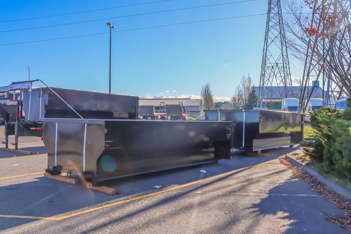 Roll-off dumpster ready for waste disposal at job site for 15 Yard Dumpster Rental in Countryside